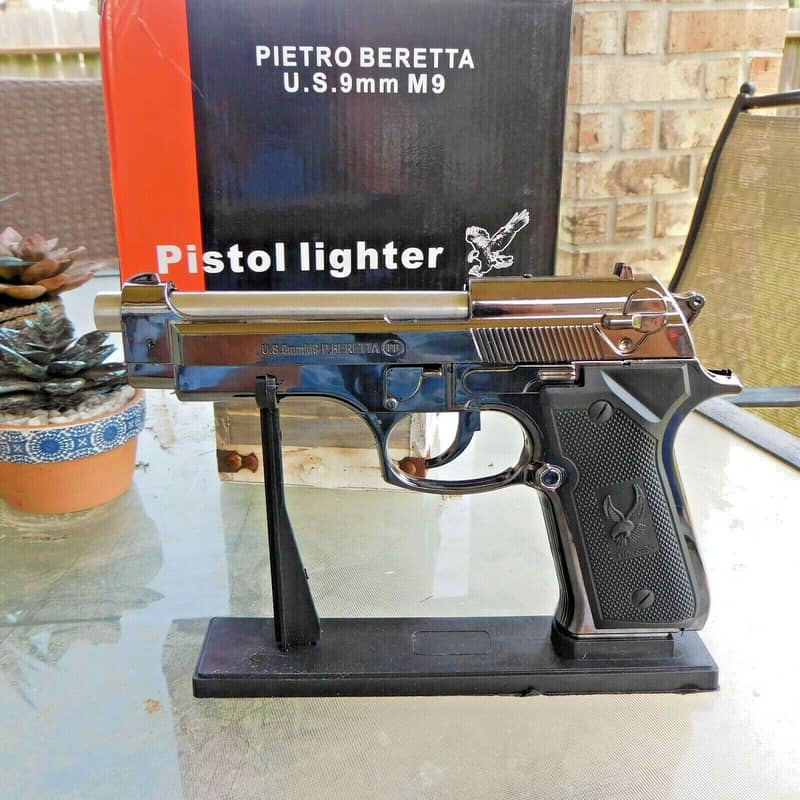 Berreta 9mm Gun Shaped Lighter Attractive Look and Color Metal Body 0