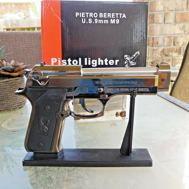 Berreta 9mm Gun Shaped Lighter Attractive Look and Color Metal Body 2