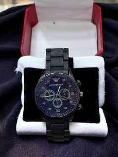 Men's Round quartz watch with chain strap 1pc