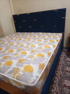 Royal blue color Queen size bed in lush condition for sale