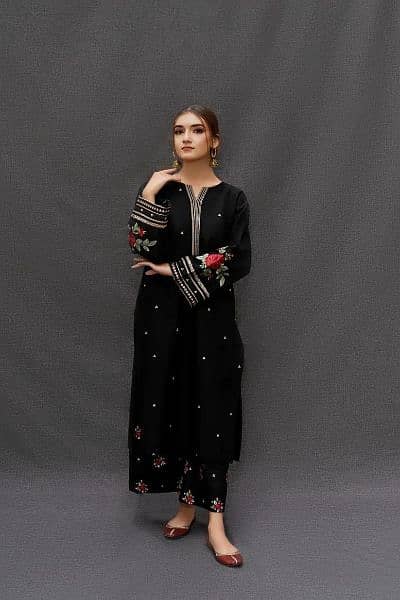 (Free Delivery) 3 Pcs Women's Unstitched (Dhanak) Embroidered Suit 0