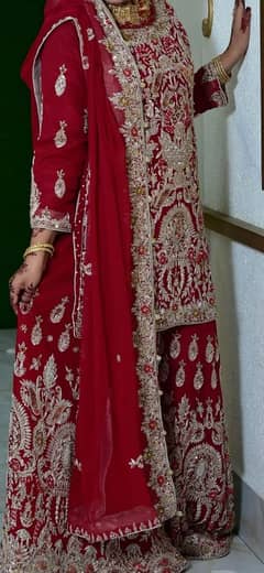 Long Shirt with Sharara Bridal Dress|Just 2-3 hours used