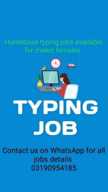 We need Islamabad workers boys girls for online typing homebase job 1