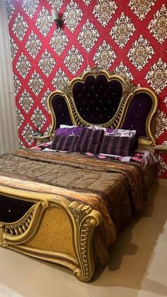 bed wirh Royal chair | bed set | wooden imported bed for sale