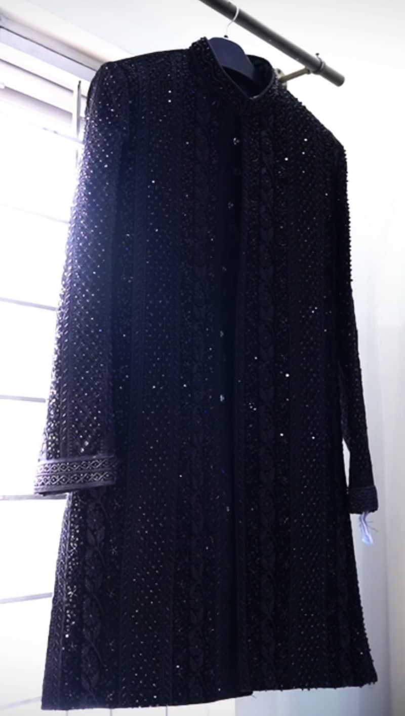 Sherwani Black / New Sherwani / Wedding Sherwani / Sherwani 2025 1