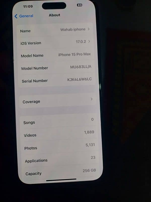 iphone 15 pro max non pta (jv) 10/10 condition 256 gb bh 100 4