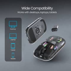 Yilima Transparent Wireless Rechargeable RGB mouse