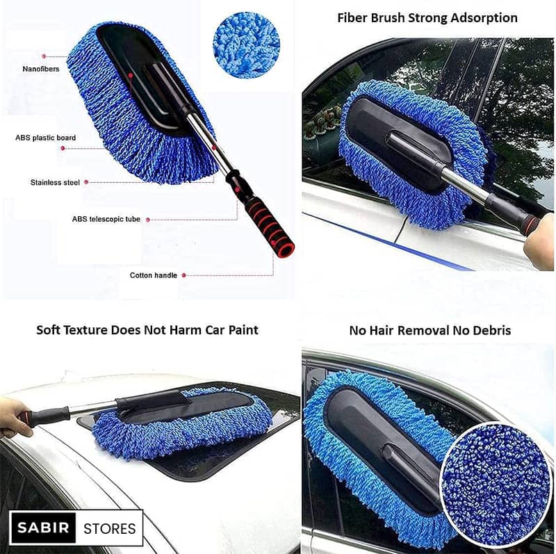 Retractable Microfiber Car Wax Brush - Ultra-Efficient Dust-Proof 8