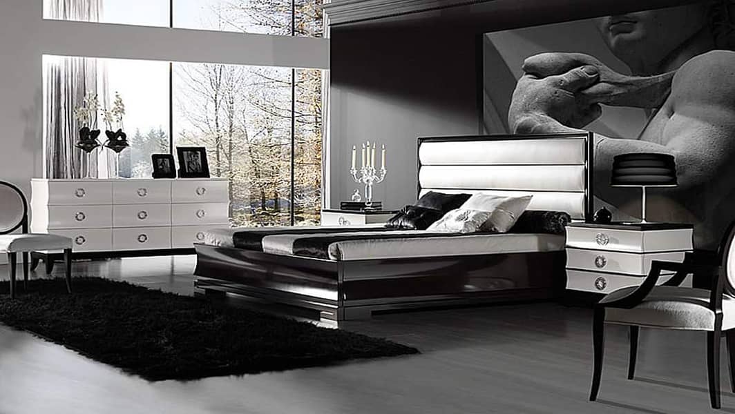 Double Bed - Bed Set - Side Table - Dressing - Poshish Bed For Sale 9