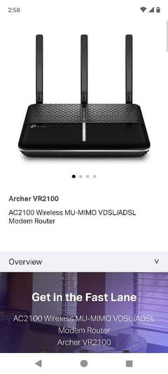 TP-Link Archer VR2100 Modem + Router