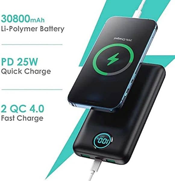 Portable Charger Power Bank 30,800mAh pd fast charging 5