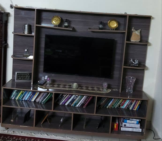 LED TV Rack - wooden with decoration lights 5