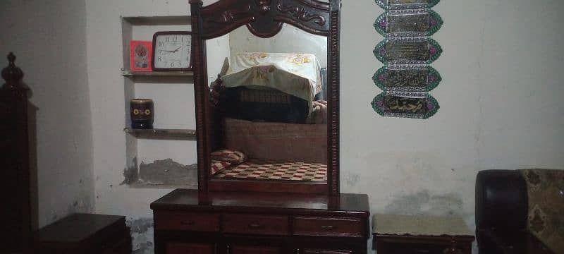 wooden bed, two side table and dressing table 1