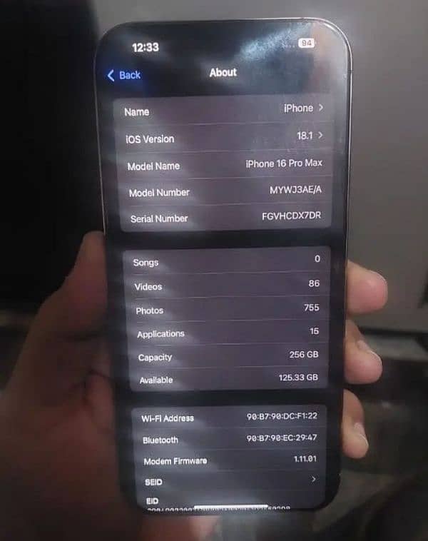 iphone 16pro Max 256gb 3