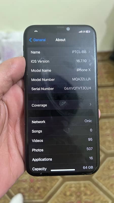 iphone x JV PTA Approve 64 Gb 7