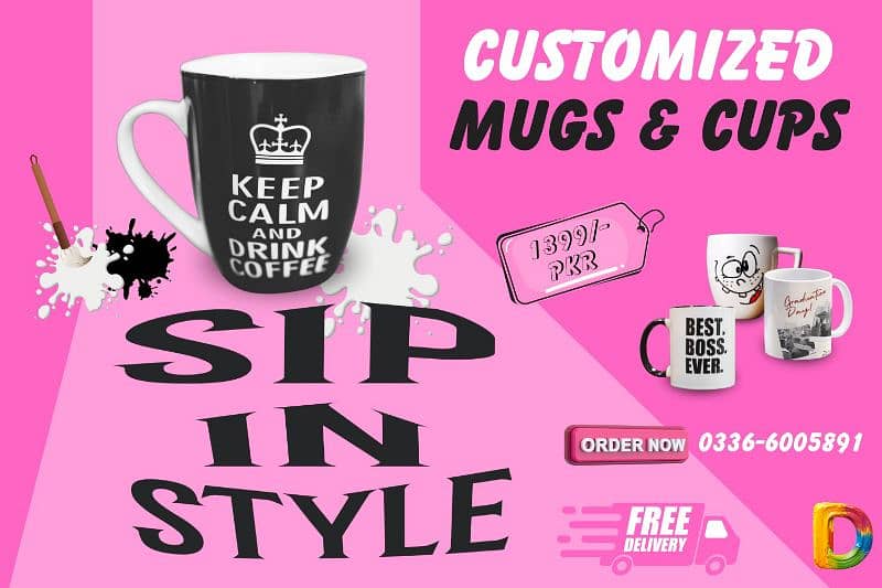 Customized Mugs and Cups || Free Delivery || 1399 0