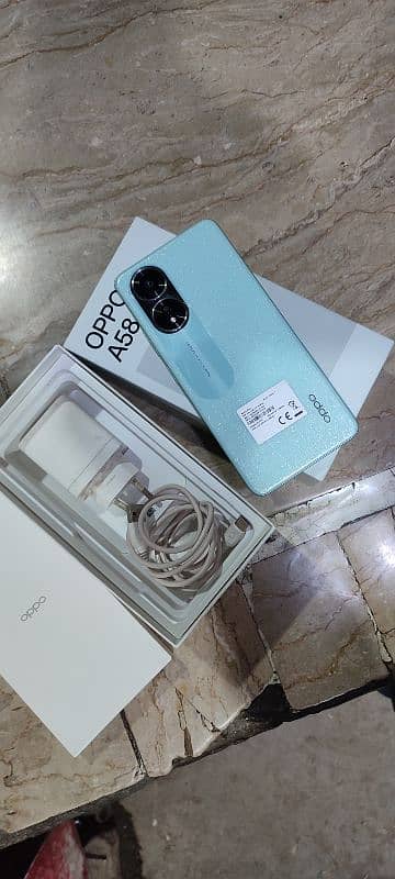 oppo A58 8+128 with box charge 0