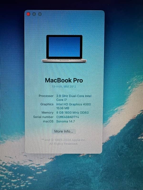 Macbook pro 2012 i7 2