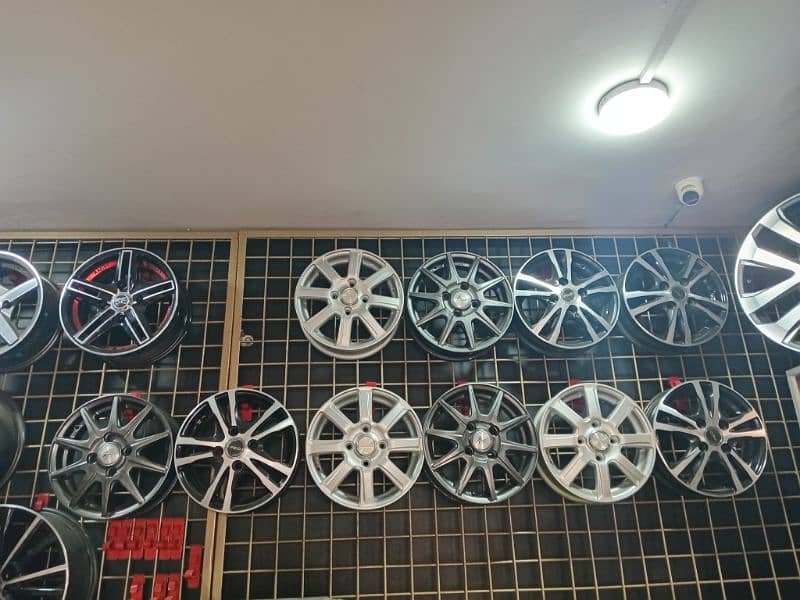 Tyres and rims available yokohama dunlop general toyota  vitz mehran 10