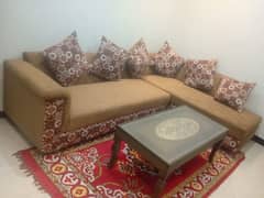 7 seater L shape sofa set new condition