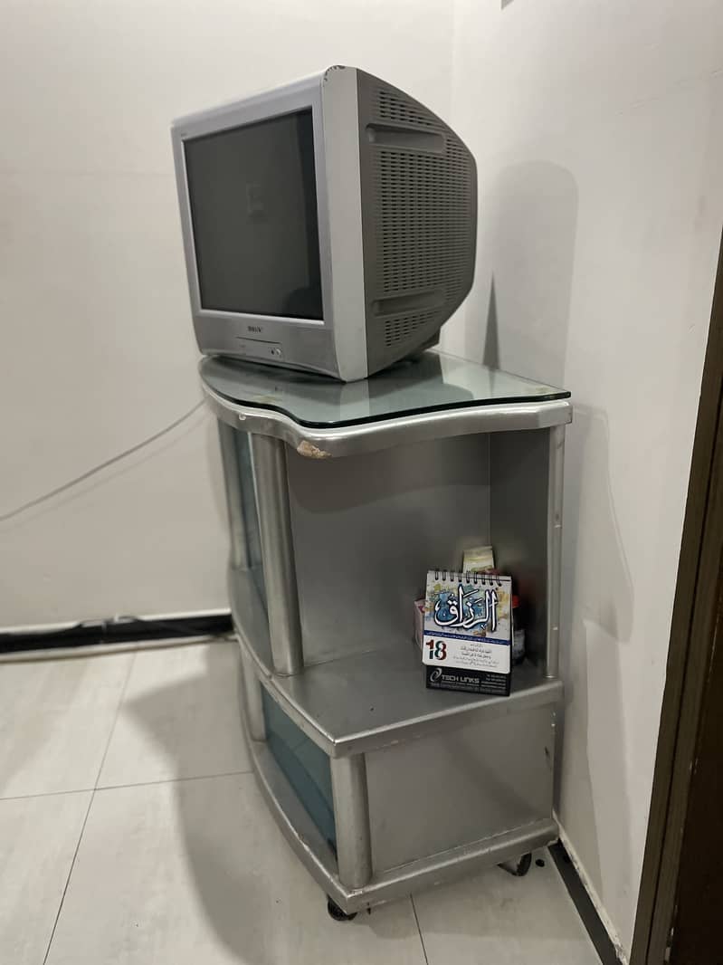 Tv with trolley for sale in b17 1