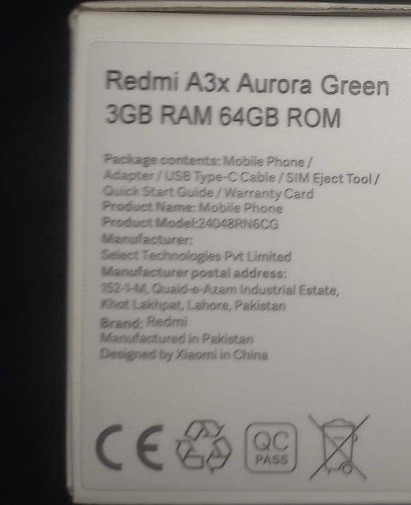 Redmi A3x 3 64 2 week Used For Sale 5