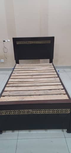 Single wooden bed 10/10 condition urgent sale