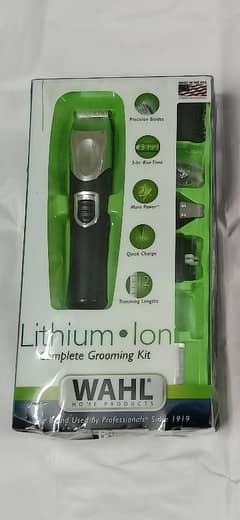 WAHL -LITHIUM-LON RECHARGABLE TRIMMER FULL GROOMING KIT MADE IN USA