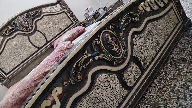 king size wooden marble bed 4