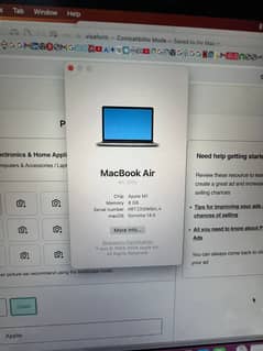 macbook air 2020 M1 chip