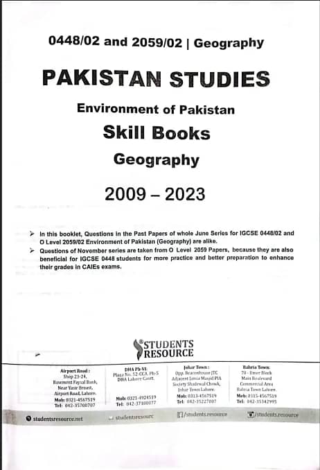 O'levels Shakil Anwar Geography Topical with Marking Scheme 1