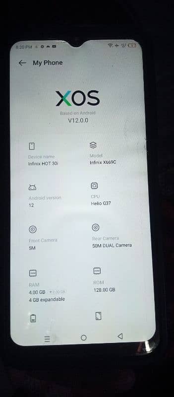 hello im saling my infinix hote 30i 4*4 bb ram 128 panel change 4