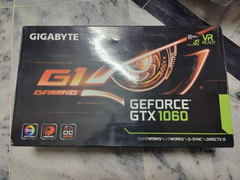 GTX 1060 3gb oc edition with original box for sale 2