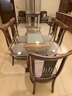 6 seater wood dining table