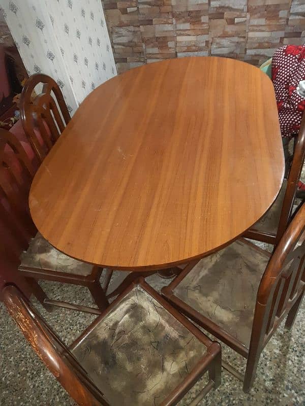 Wooden dining table with six chairs 2