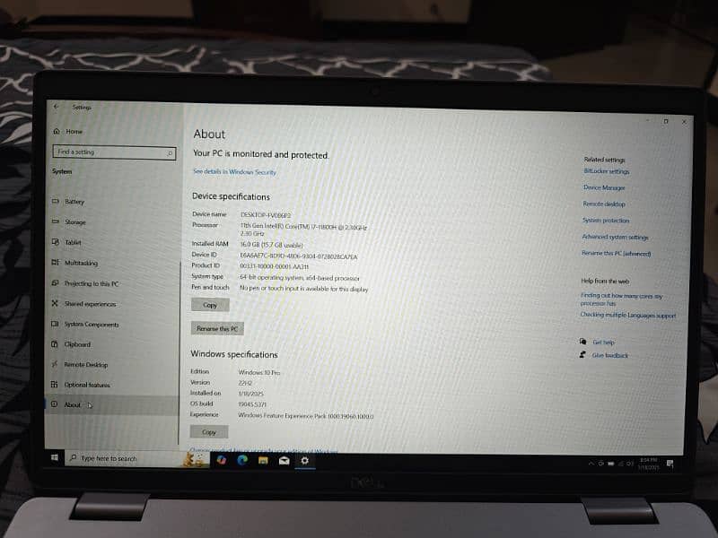 DELL PRECISION 3561 I7-11800H 2.30GHz 16GB RAM 512GB Nvidia T600 4GB 6