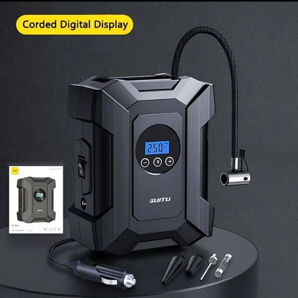 Versatile Portable Air Compressor Pump with Digital Gauge. 0