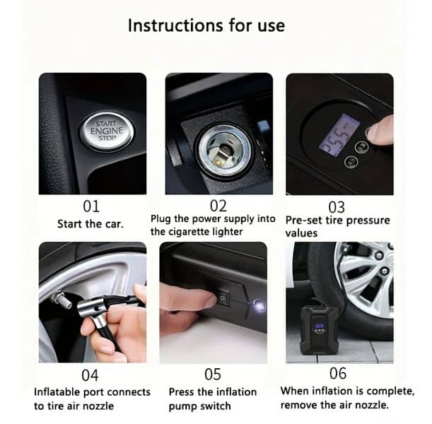 Versatile Portable Air Compressor Pump with Digital Gauge. 3