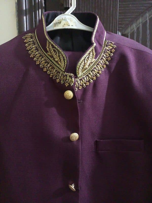 Mehroon prince coat with same clr pent 2