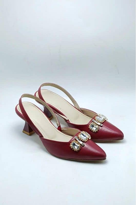 elegant women's maroon cone heel shoes -Fancy Formal  Footwear 1