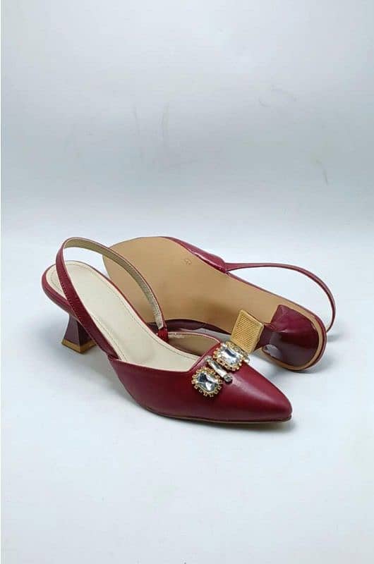 elegant women's maroon cone heel shoes -Fancy Formal  Footwear 2