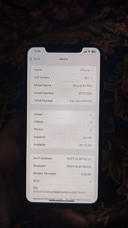 iPhone XS Max single pta proved 5