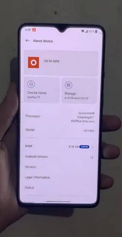 OnePlus 7t 8/128 10/10 condition PTA Approved [EXCHANGE POSSIBLE] 5