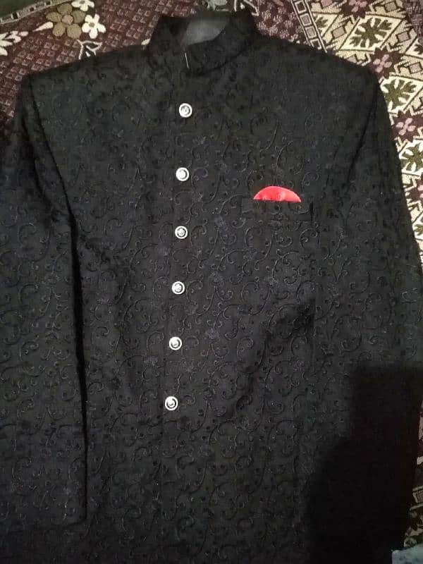 Sherwani (Black Embroidered) 1