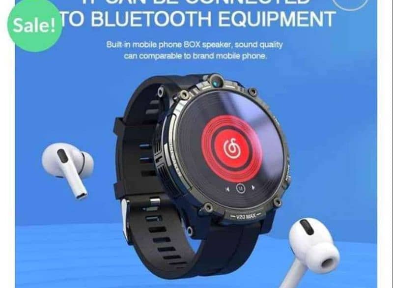 Smart Android Watch with Dual Cameras, SIM Port & Bluetooth 3