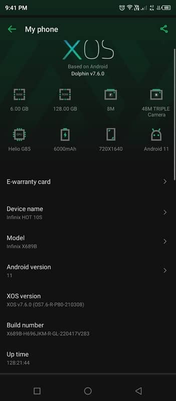 infinix hot 10s 10/10 coundition with full box and accessories 4