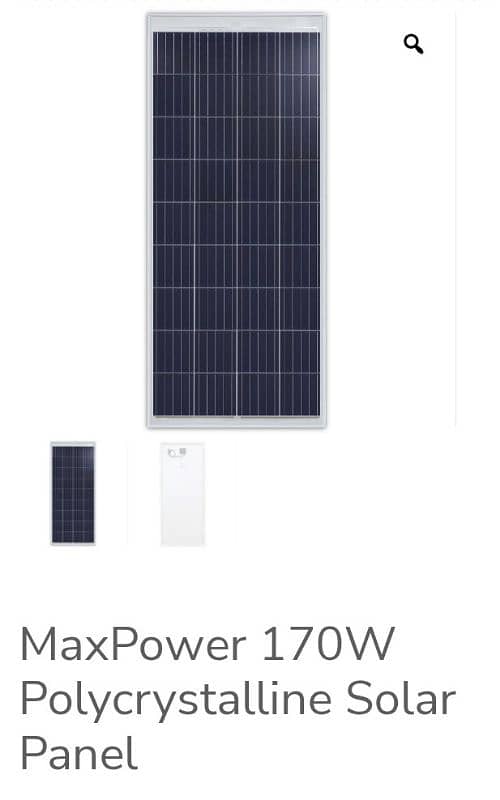 maxpower 170 wats  solar pannel  a grad 0