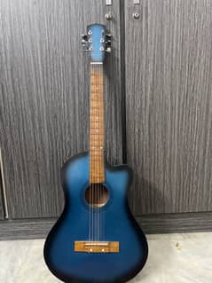 blue colour 6 string guitar