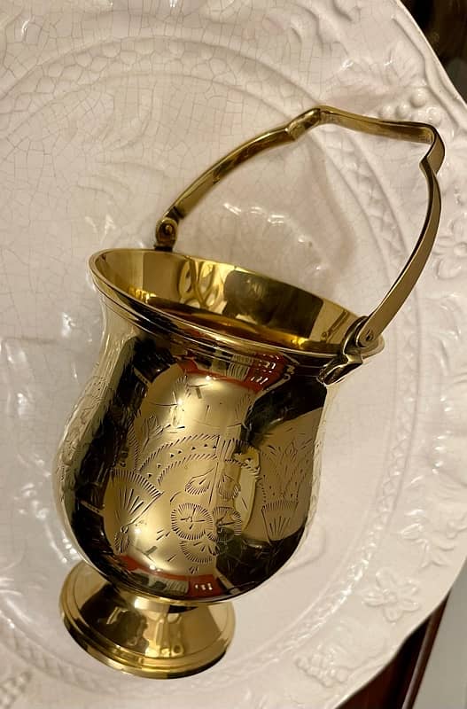 Hand Carved Brass Ice Bucket 2