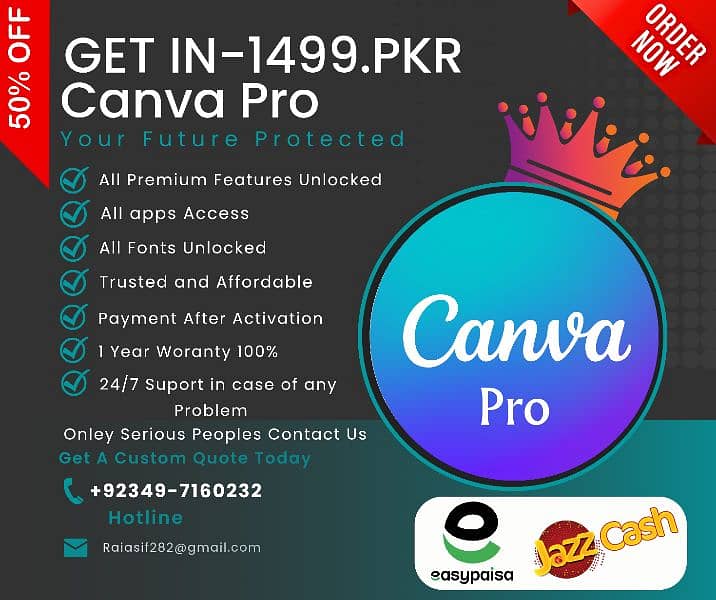 Canva pro 1 year Activation 0